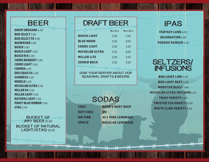 Drink menu page 2