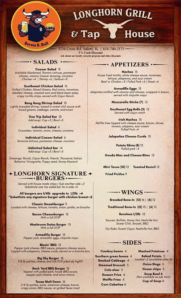 Food menu page 1